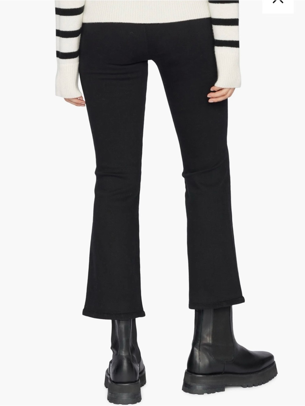 Frame Jet Set Crop Mini Bootcut Pull-On Jeans Black Size 0 - Picture 2 of 6